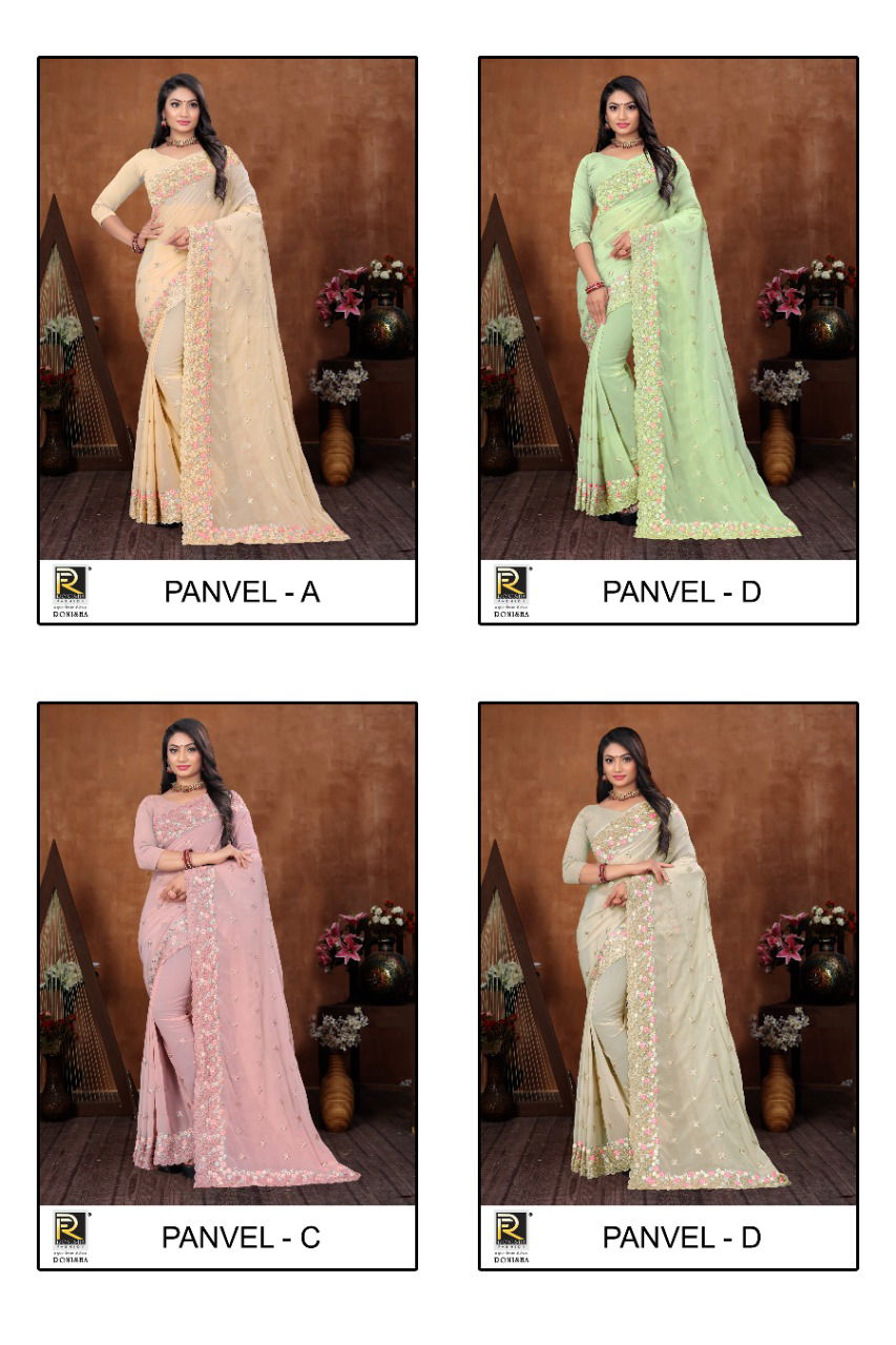 Ronisha Panvel Embroidery designer Fancy Festive Wear Saree Collection